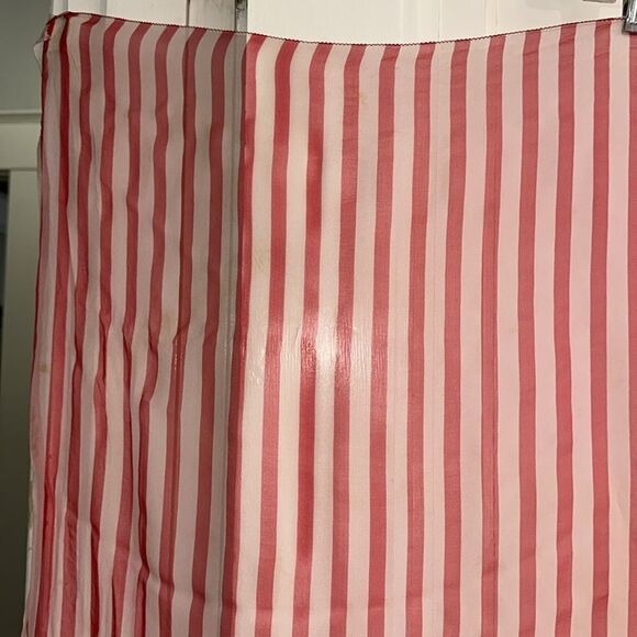 Vtg mid century extra, extra large red/white striped semi sheer polyester scarf - Picture 4 of 9